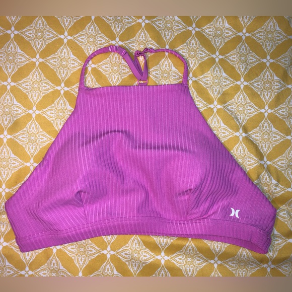 🌴Hurley Women's Standard Quick Dry Ribbed High Neck Goddess Bikini - Picture 8 of 10
